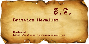 Britvics Hermiusz névjegykártya
